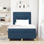 vidaXL Lit avec sommier et matelas bleu 120x200 cm en tissu