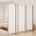 vidaXL Cloison de séparation 6 panneaux Blanc 300x200 cm Tissu