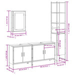 vidaXL Ensemble de meubles de salle de bain 4 Pièces Sonoma gris