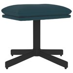 vidaXL Chaise de relaxation avec tabouret Bleu Velours