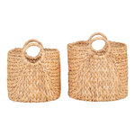 2 paniers ronds en jacinthe d'eau