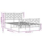vidaXL Cadre de lit métal sans matelas avec pied de lit noir 120x190cm