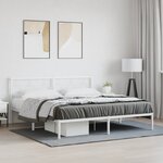 vidaXL Cadre de lit métal sans matelas et tête de lit blanc 183x213 cm