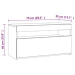 vidaXL Meuble TV avec lumières LED Chêne sonoma 75x35x40 cm