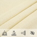 vidaXL Voile d'ombrage 160 g/m² Crème 6x7 m PEHD