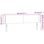 vidaXL Tête de lit avec oreilles Noir 183x16x78/88 cm Tissu