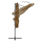 vidaXL Parasol de jardin en porte-à-faux avec mât en acier taupe