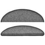 vidaXL Tapis d'escalier 10 Pièces 56x17x3 cm Gris foncé