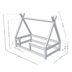 Lit cabane enfant NAKANA 90 x 160 rouge brique