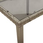 vidaXL Ensemble à manger de jardin et coussins 9 Pièces gris rotin verre