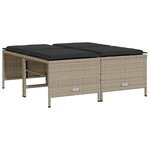 vidaXL Salon de jardin 5 Pièces avec coussins gris clair résine tressée