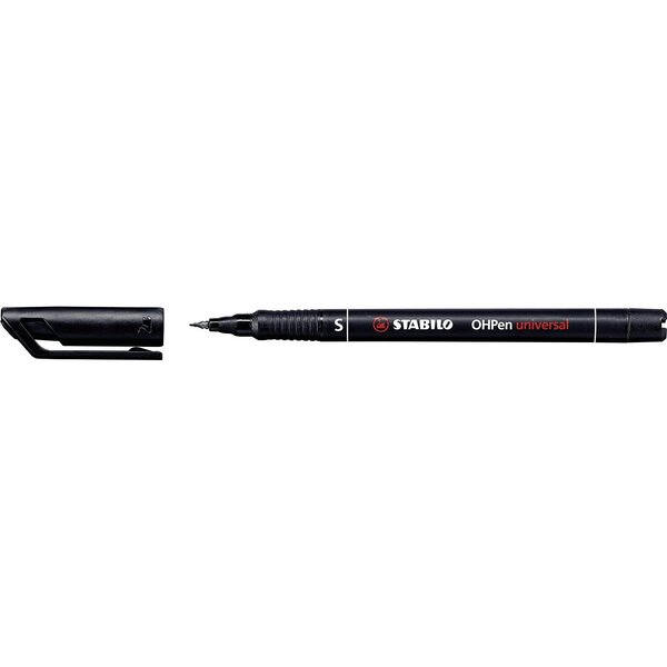 Feutre pour transparent ohpen permanent pointe superfine noir x 10 stabilo