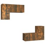 vidaXL Ensemble de meubles TV 4 Pièces Chêne fumé Bois d'ingénierie