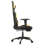vidaXL Chaise de jeu avec repose-pied Noir et doré Similicuir