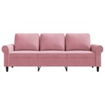 vidaXL Canapé à 3 places Rose 180 cm Velours