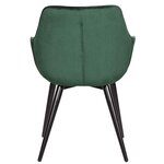 Chaise de salle à manger en velours vert 19_0000410