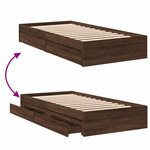 vidaXL Cadre de lit et tiroirs chêne marron 90x200cm bois d'ingénierie
