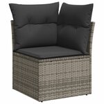 vidaXL Salon de jardin avec coussins 7 Pièces gris clair résine tressée