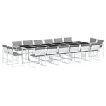 vidaXL Ensemble à manger de jardin avec coussins 17Pièces blanc textilène
