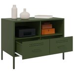 vidaXL Meubles TV 2 Pièces vert olive 68x39x50 5 cm acier laminé à froid