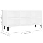 vidaXL Meuble TV avec pieds en métal Blanc 103 5x30x50 cm
