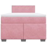 vidaXL Sommier à lattes de lit avec matelas rose 120x190 cm velours