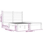 vidaXL Cadre de lit sans matelas marron miel bois massif 200x200 cm