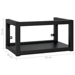 vidaXL Cadre de lavabo de salle de bain mural Noir 59x38x31 cm Fer