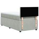 vidaXL Sommier à lattes de lit et matelas Gris clair 100x200cm Velours