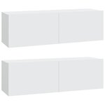 vidaXL Ensemble de meubles TV 4 Pièces Blanc Bois d'ingénierie
