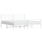 vidaXL Cadre de lit métal sans matelas et pied de lit blanc 200x200 cm