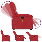 vidaXL Fauteuil inclinable de massage Rouge Similicuir