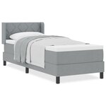lit à sommier vidaXL avec matelas gris clair 80x200 cm tissu