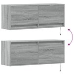 vidaXL Meuble TV mural avec lumières LED sonoma gris 100x31x35 cm