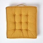 Coussin d'assise rehausseur en coton Jaune moutarde  50 x 50 x 10 cm - HOMESCAPES