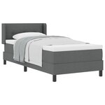 Lit box spring vidaXL avec matelas gris foncé 90x190 cm en tissu