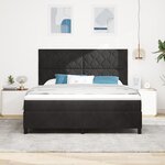 vidaXL Lit Box Spring avec Matelas Noir Super King Velours