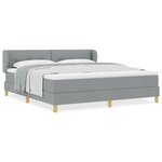 Lit Box Spring vidaXL avec Matelas en Gris Clair  180x200 cm  Tissu