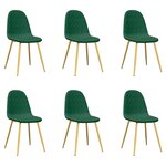 vidaXL Chaises à manger lot de 6 vert foncé velours
