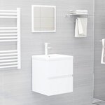 vidaXL Armoire d'évier avec lavabo intégré Blanc Aggloméré