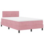 Lit Box Spring vidaXL avec Matelas Rose 120x200 cm Velours