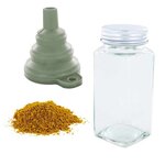 Flacon à épices poudreur + entonnoir + curry doux 50 g