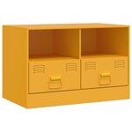 vidaXL Meubles TV 2 Pièces jaune moutarde 67x39x44 cm acier