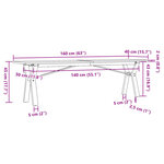 vidaXL Table basse cadre en Y 160x40x45 cm bois de pin massif et fonte