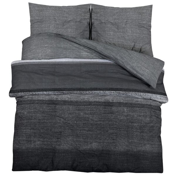 vidaXL Ensemble de housse de couette gris foncé 135x200 cm Coton