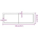 vidaXL Dessus de table bois massif non traité bordure assortie