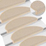 vidaXL Tapis d'escalier autocollants aspect sisal 15 Pièces 65x21x4 cm