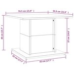 vidaXL Table basse gris béton 55 5x55 5x40 cm bois d'ingénierie