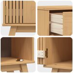 armoire de rangement de salle de bain vidaXL 35x30x90 cm en bois de pin massif