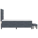 vidaXL Lit avec Sommier et Matelas Gris Foncé 100x200 cm Velours
